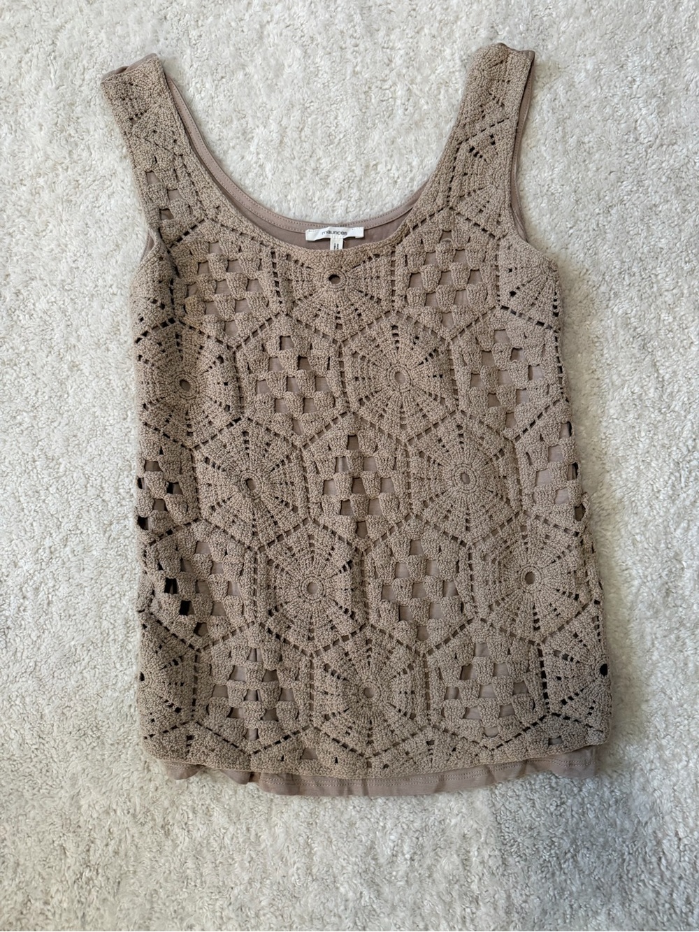 Maurices Crochet Overlay Tank - Taupe